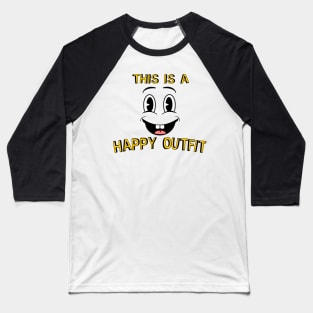 Happy Outfit Funny Smiling Cartoon Retro Face Baseball T-Shirt